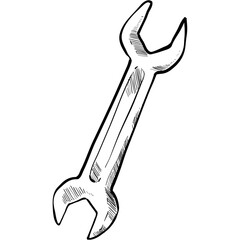 wrench handdrawn illustration
