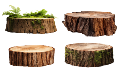 Set of tree stumps, cut out