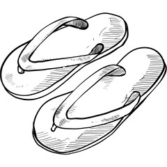 slippers handdrawn illustration