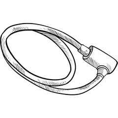 bike lock handdrawn illustration