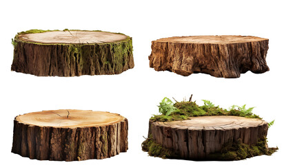 Set of tree stumps, cut out