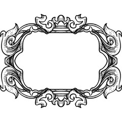 vintage frame handdrawn illustration