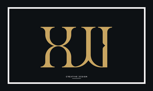 Alphabet letters icon logo XW or WX