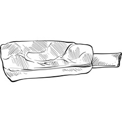 ribs meat handdrawn illustration