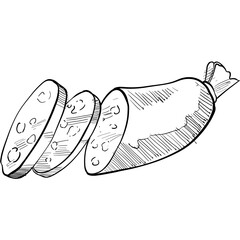 sausage handdrawn illustration