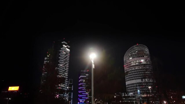  Night Scenes - Illuminated skyscrapers in Milan
