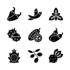 An amazing fruit and vegetable icons set, isolated on white background