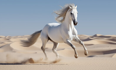 Obraz na płótnie Canvas The galloping white horse