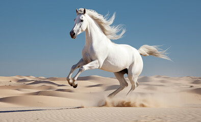 Obraz na płótnie Canvas The galloping white horse
