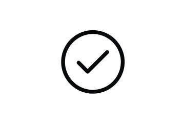 black checkmark icon in a circle