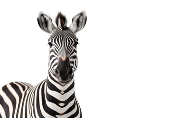 Fototapeta na wymiar Zesty Striped Zebra On Transparent Background
