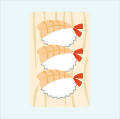 cute sushi vector illustration. Suitable for sticker, t-shirt, mug, etc.Eps 10