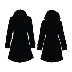 female coat silhouette on white