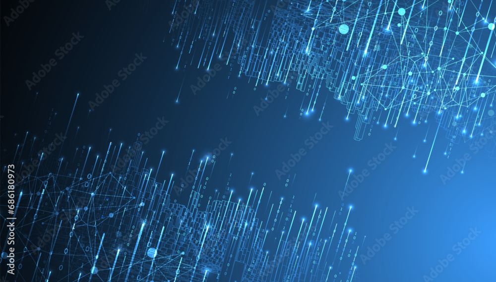Wall mural big data. abstract digital futuristic vector illustration on technology background. data mining and 