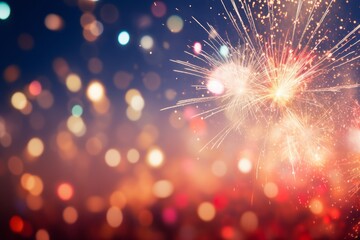 Amazing giant fireworks on night of New Year's Eve - obrazy, fototapety, plakaty
