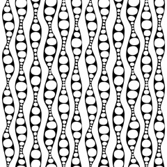 Seamless geometric pattern with waves and bubbles