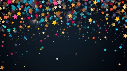 Colorful stars confetti cosmic abstract frame background