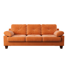 Sofa isolated on transparent background. AI generated.