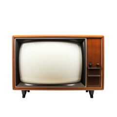 Vintage analog television isolated on transparent background. AI generated.