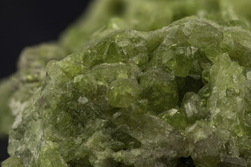 Vibrant Macro Shot of Lustrous Green Mineral Surface with Intricate Details