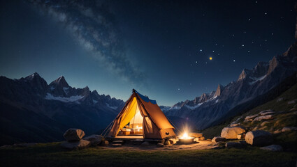 tent in the mountains
