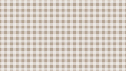 Brown and white plaid fabric texture as a background