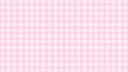 Pink and white plaid fabric texture as a background