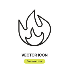 Fire icon vector. Linear-style sign for mobile concept and web design. Fire symbol illustration. Pixel vector graphics - Vector.	
