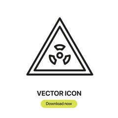 Nuclear icon vector. Linear-style sign for mobile concept and web design. Nuclear symbol illustration. Pixel vector graphics - Vector.	
