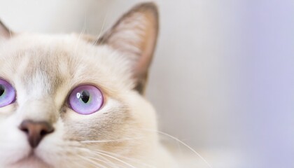 紫色の美しい目をした猫