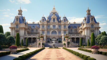 A classic European style palace, with gold decorations - obrazy, fototapety, plakaty