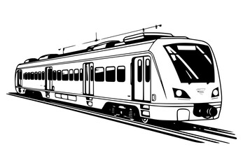 silhouette of the electric train vector illustrator , fast image, simple flat design.