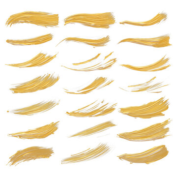 Set of abstract glitter design elements with gold paint. For New Year, Christmas, greeting card design