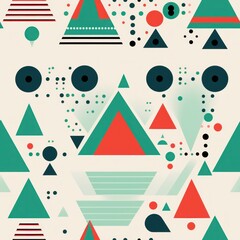 an abstract christmas card with geometric shapes