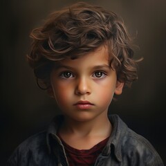 portrait of a kid looking at camera
