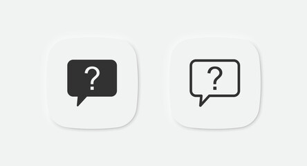 Question message icon. Bubble ask sign. FAQ mark symbol. Answer information icons. Vector isolated sign.