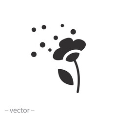 wildflowers blooming icon, pollen allergy, allergic reaction, flat symbol - editable stroke vector illustration - obrazy, fototapety, plakaty