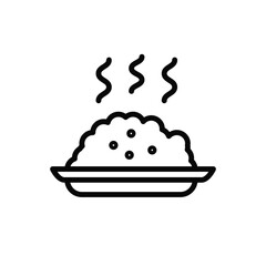 Rice vector simple minimalist line outline single editable