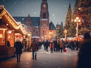 Obraz premium christmas market at night.