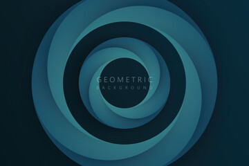 realistic simple green gradient circle origami pattern abstract background vector eps10