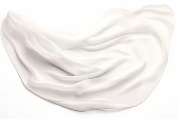 Gordijnen Flying silk fabric isolated on a white background © DK_2020