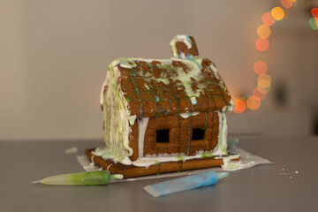 Christmas homemade gingerbread house cookie