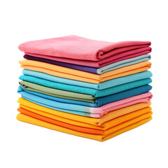 A pile of vibrant napkins isolated on transparent background