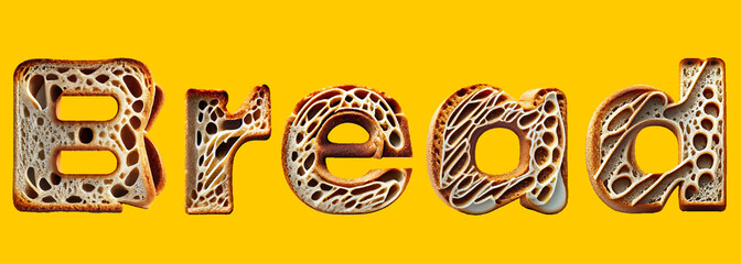 The word bread in bread letters