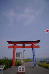 ソラムナード、羽田、緑地、野外、そら、空、芝、緑、海、道、広場、公園、遊歩道、散歩、