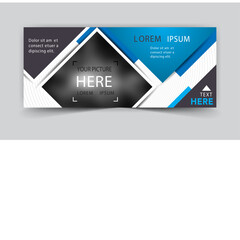 Business editable webinar horizontal banner template new design. Modern banner design with black and white background and yellow frame shape. Usable for banner, cover, and header.
