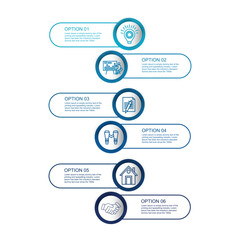 Presentation business infographic design template with 6 steps, options