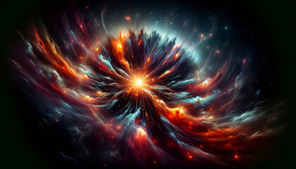 Fototapeta premium Expanding Horizons: The Dynamic Forces of the Big Bang