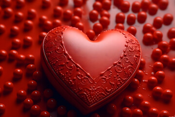 Obraz premium valentines day background, social media background for vday, full of romance cards with love, red rose and candles 