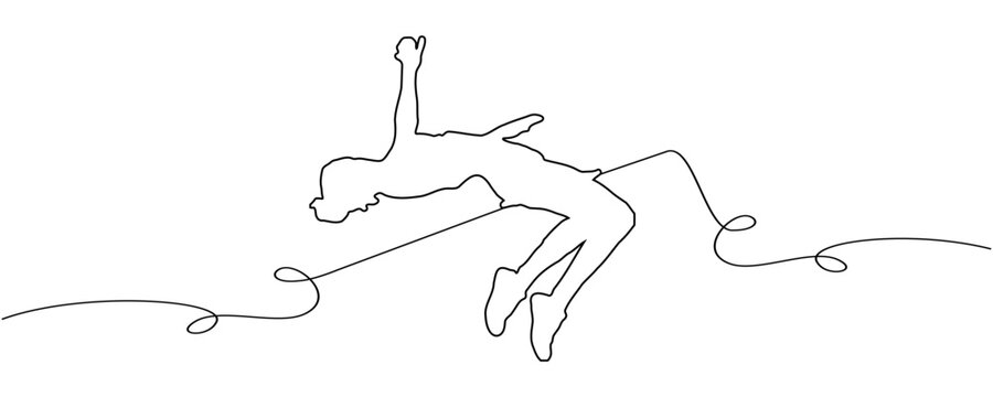 line art illustration of the Olympic event pole vault